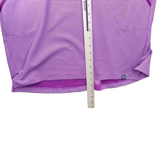 TITLE NINE Layli Cowl Neck Short Sleeve Dress Sz L Purple Striped Active Casual - Picture 12 of 12